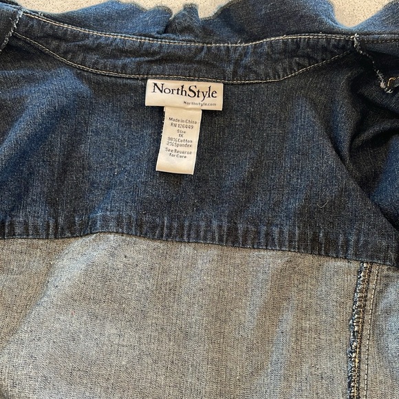 NorthStyle Women’s Denim Ruffle Jean Jacket Size 1X - Picture 7 of 13